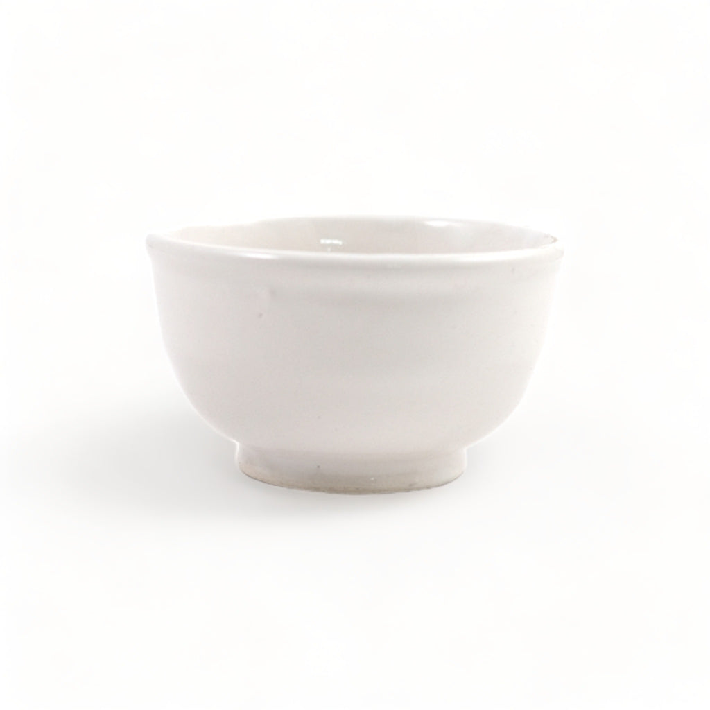 Small Colorful Glazed Bowls perfect for appetizers and snacks, available in six vibrant colors.WHITE