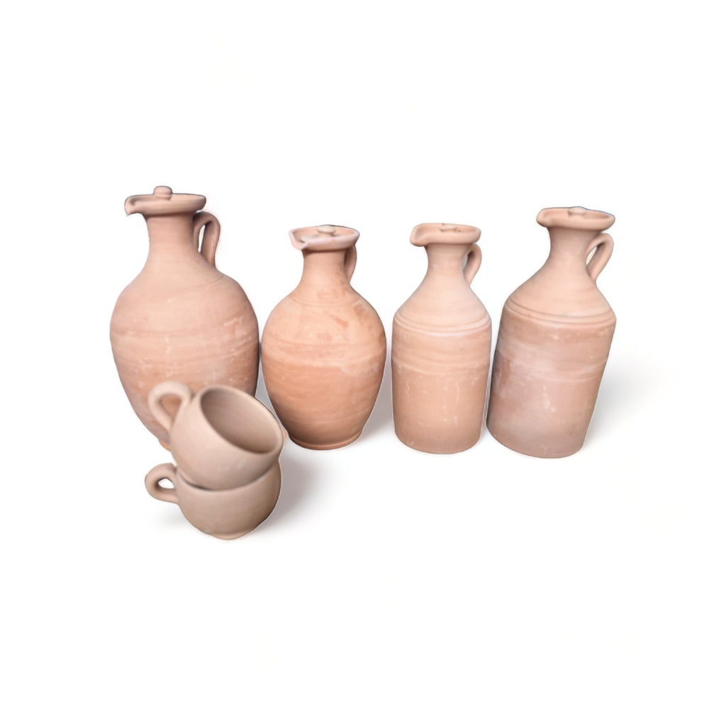Traditional Moroccan Terracotta Water Jar - Authentic Earthenware Pichet