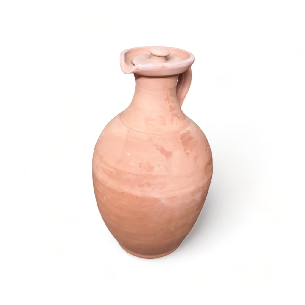 Traditional Moroccan Terracotta Water Jar - Authentic Earthenware Pichet