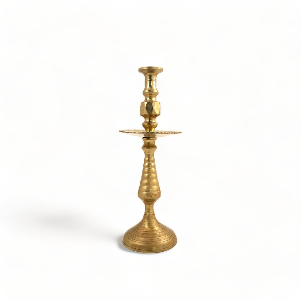 Moroccan Brass Candlestick Holder - Traditional Decorative Candle Stand