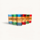 TUYYA Henna Berrad Moroccan tea glass with traditional pattern, 4 oz