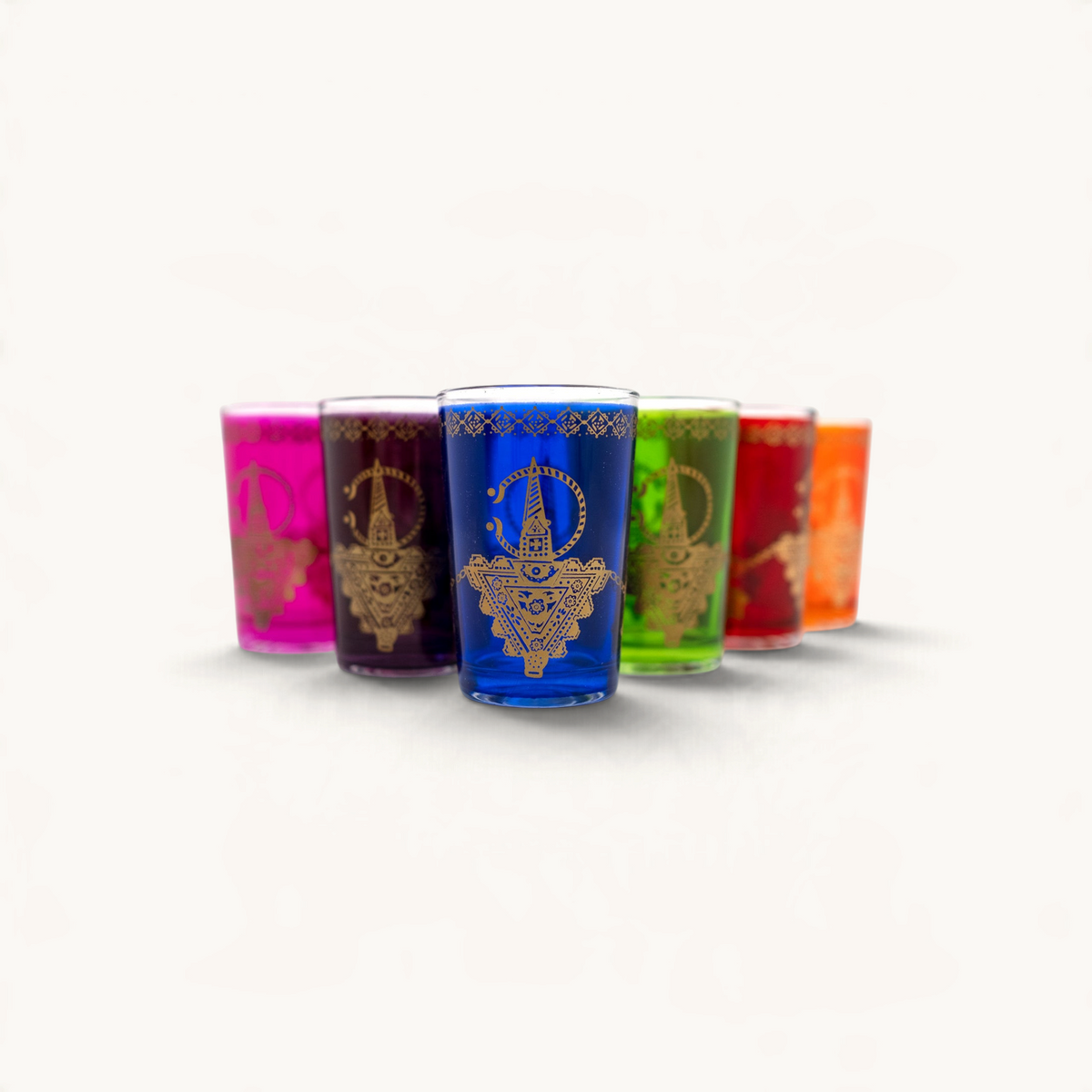 TUYYA Fibule Moroccan tea glass with traditional pattern, 6 oz