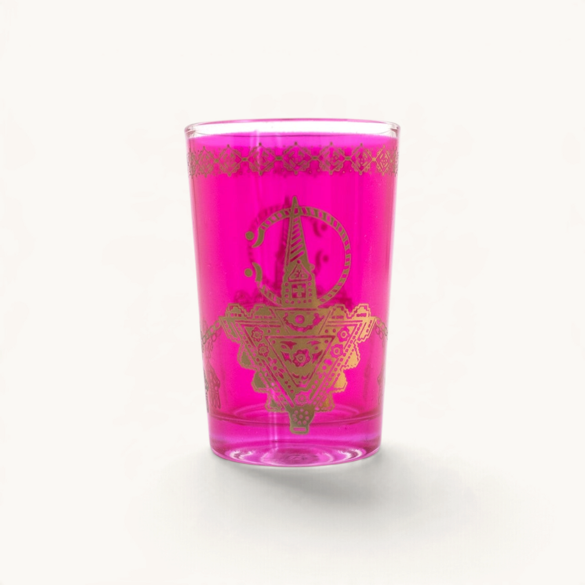 TUYYA Fibule Moroccan tea glass with traditional pattern, 6 oz