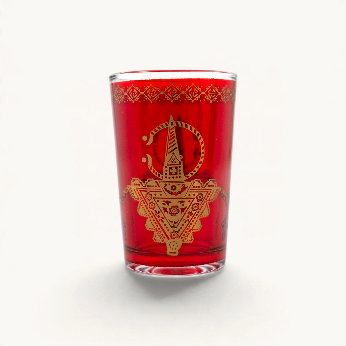 TUYYA Fibule Moroccan tea glass with traditional pattern, 6 oz