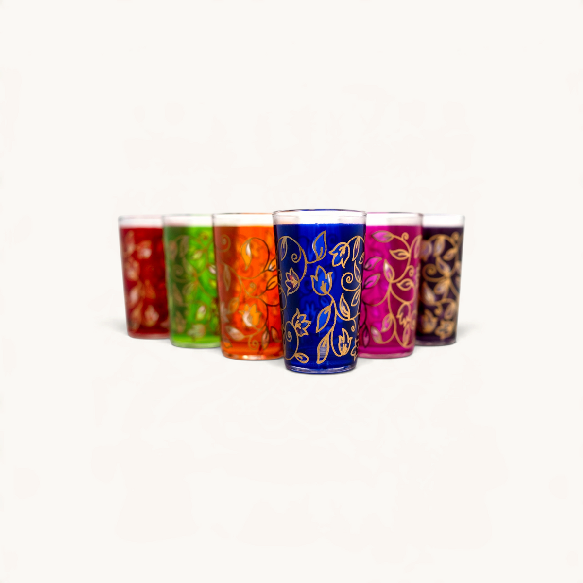 TUYYA Floral Moroccan tea glass with floral pattern, 4 oz