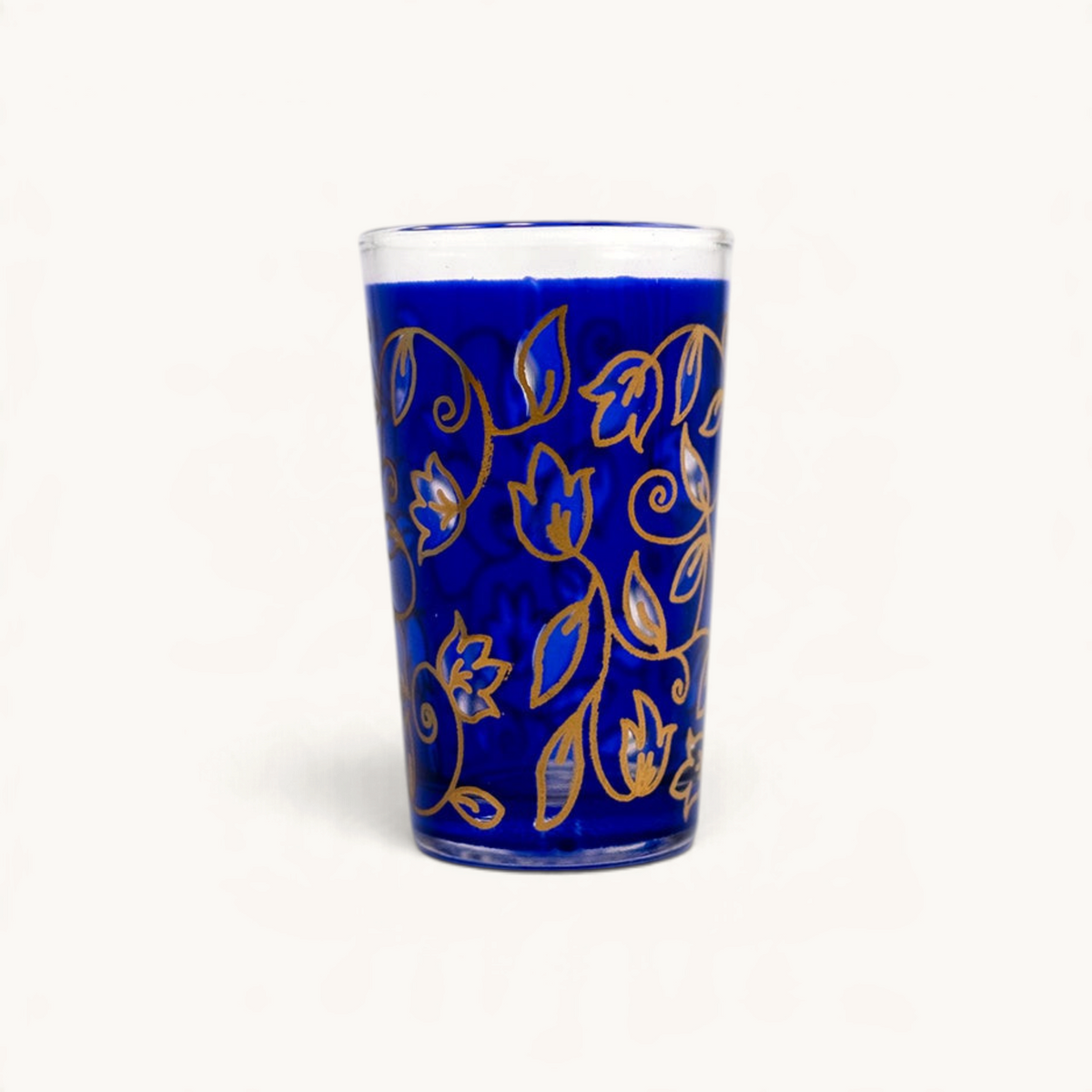 TUYYA Floral Moroccan tea glass with floral pattern, 4 oz