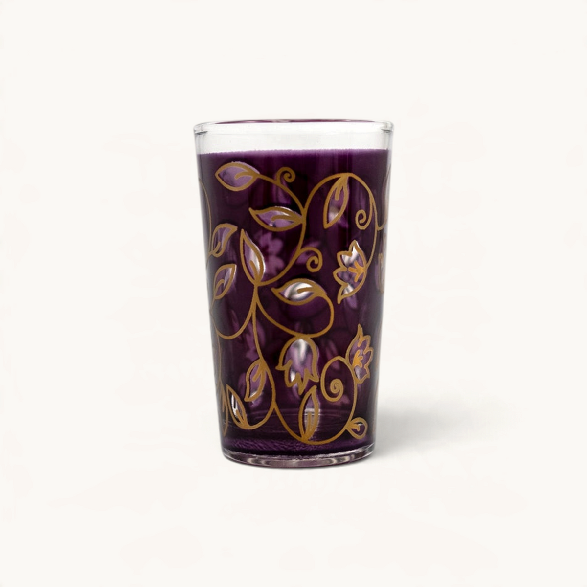 TUYYA Floral Moroccan tea glass with floral pattern, 4 oz