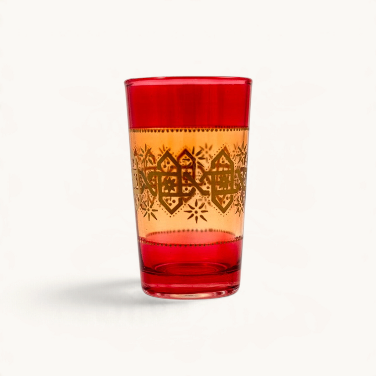 TUYYA Henna Berrad Moroccan tea glass with traditional pattern, 4 oz