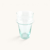 tuyya handblown Moroccan Beldi glass made from recycled clear glass with a traditional vintage design