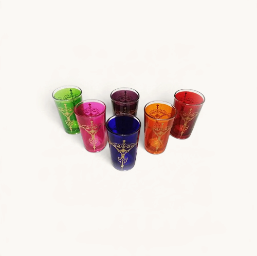 TUYYA Kandil Moroccan tea glass with traditional pattern, 4 oz
