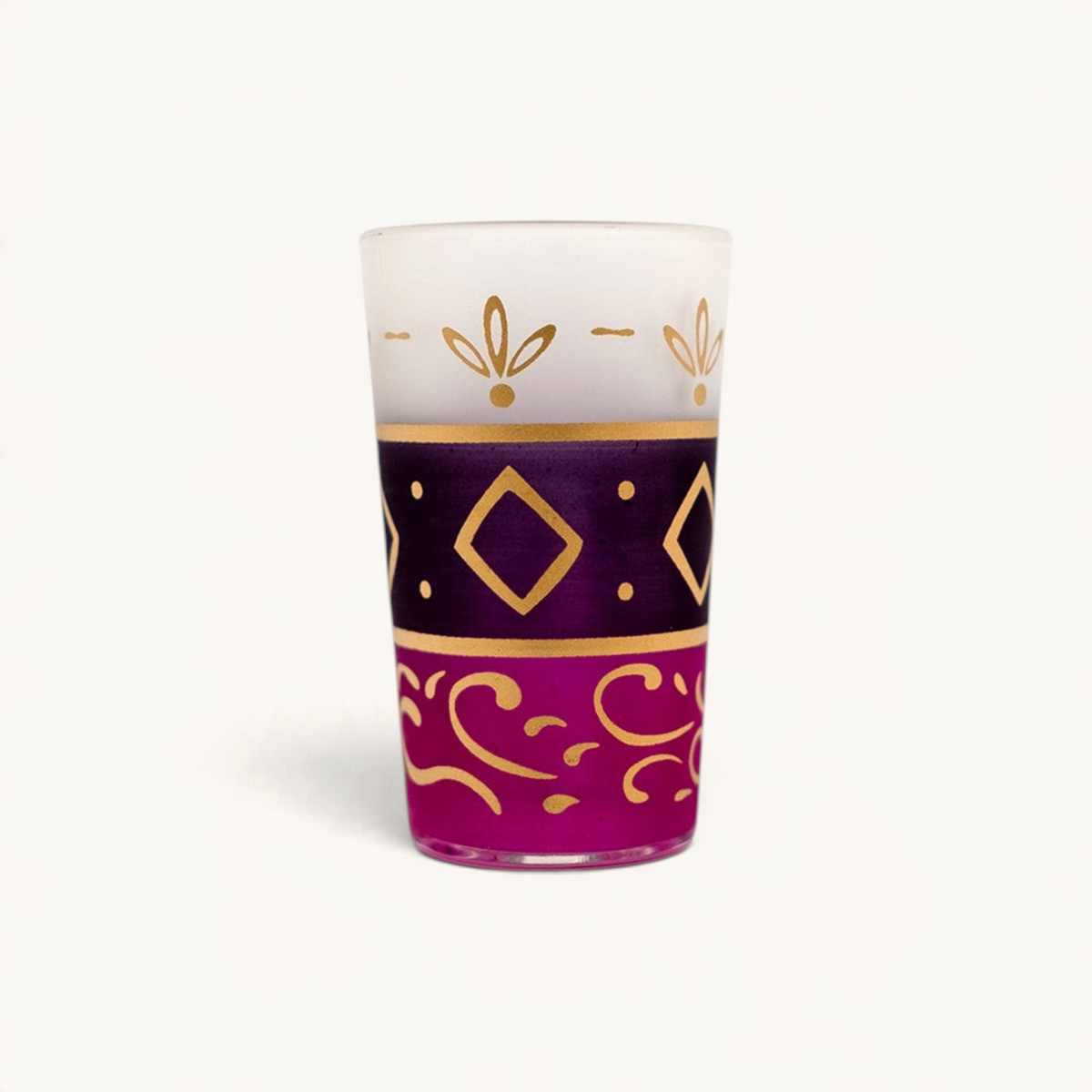 TUYYA Maison Raye Moroccan tea glass, striped design, 4 oz