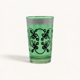TUYYA Jazz Relief Moroccan tea glass with embossed silver pattern, 4 oz