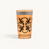 TUYYA Jazz Relief Moroccan tea glass with embossed silver pattern, 4 oz