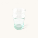 tuyya handblown Moroccan Beldi glass made from recycled clear glass with a traditional vintage design
