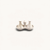 TUYYA handmade ceramic salt and pepper tajine set in off-white with traditional Moroccan artisan design