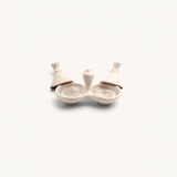 TUYYA handmade ceramic salt and pepper tajine set in cream, featuring two small bowls with lids for condiments.