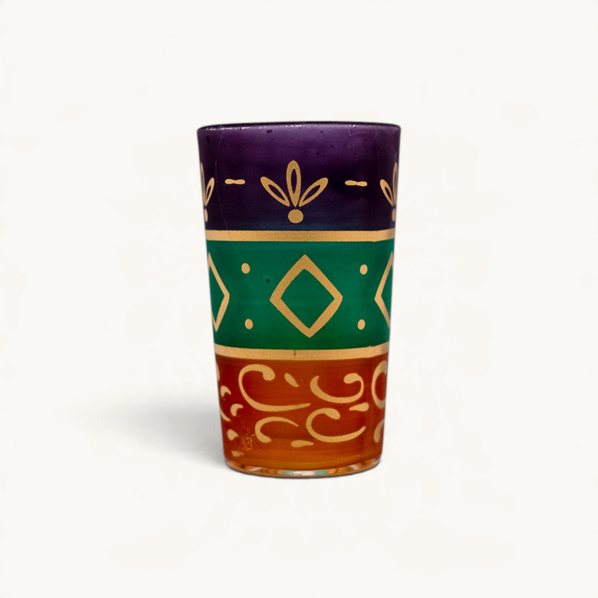 TUYYA Maison Raye Moroccan tea glass, striped design, 4 oz