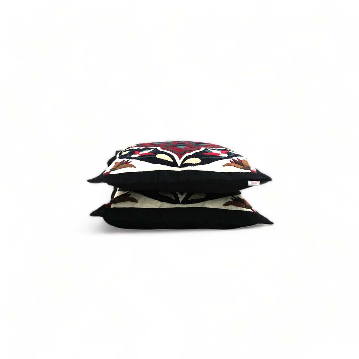 Hand sewn pair of cushion covers/Hand stitched patchwork/ cushion cover/ Colourful Embroidered pillow case/ Egyptian khayamiya