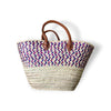 Amal - Large Moroccan Wicker Basket with Colorful Geometric Pattern