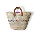 Heydi - Moroccan Wicker Basket with Wavy Geometric Patterns