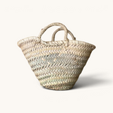 TUYYA Lilou small Moroccan wicker basket with handwoven natural straw texture and sturdy woven handles
