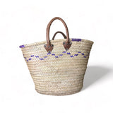 Mimmi - Moroccan Wicker Basket with Colored Patterns