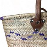 Mimmi - Moroccan Wicker Basket with Colored Patterns