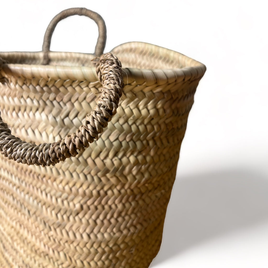 Lina - Large Cylindrical Moroccan Wicker Basket