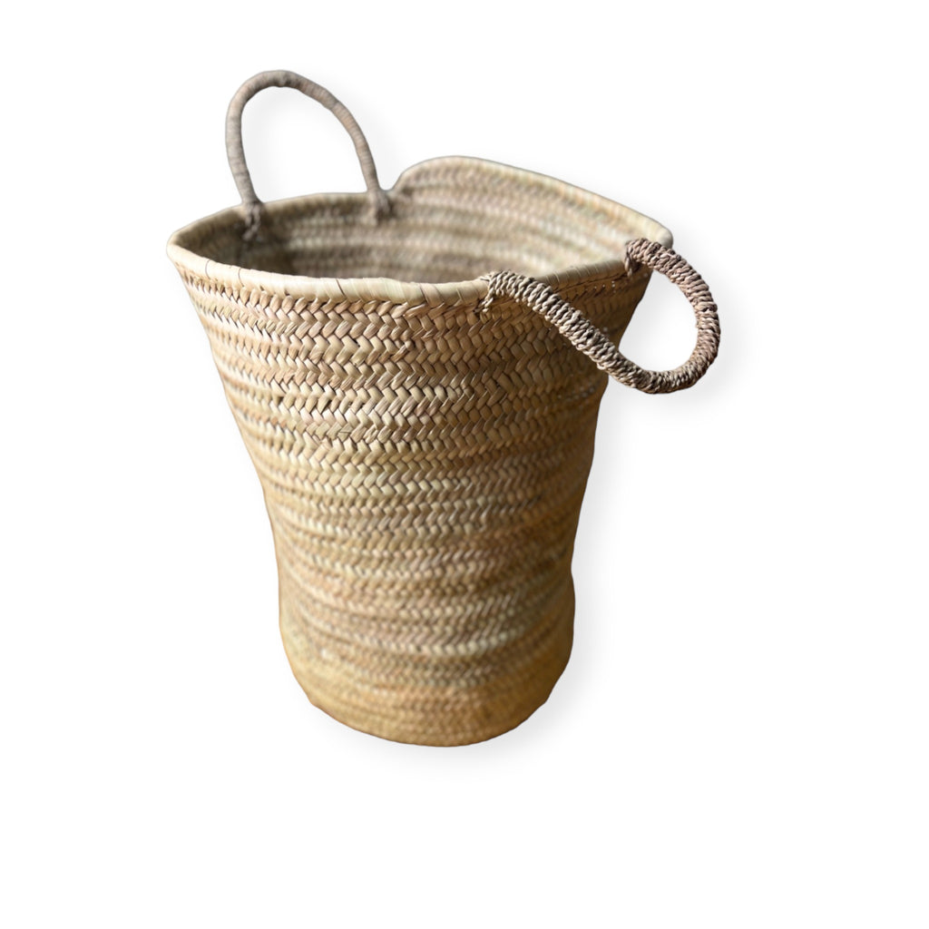 Lina - Large Cylindrical Moroccan Wicker Basket