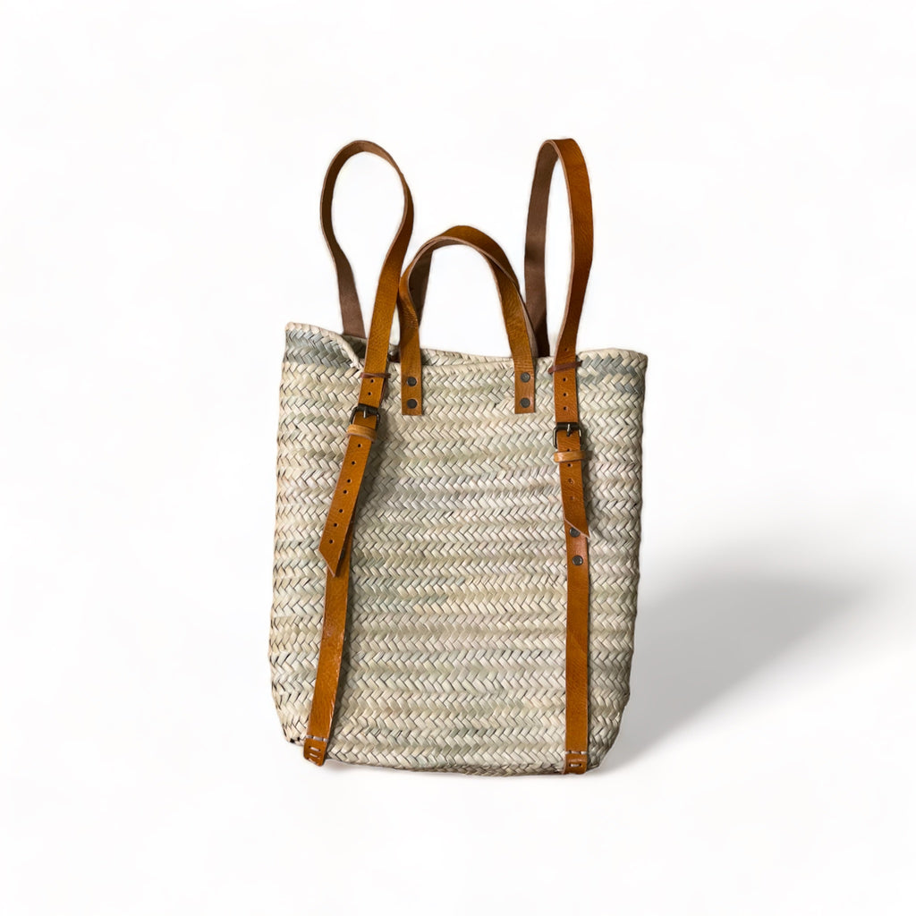 Nesrine - Moroccan Wicker Tote Bag and Backpack