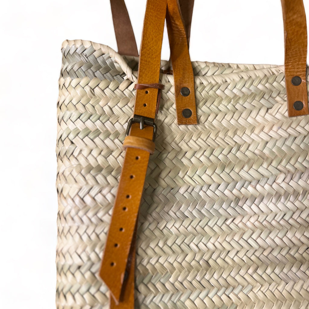 Nesrine - Moroccan Wicker Tote Bag and Backpack