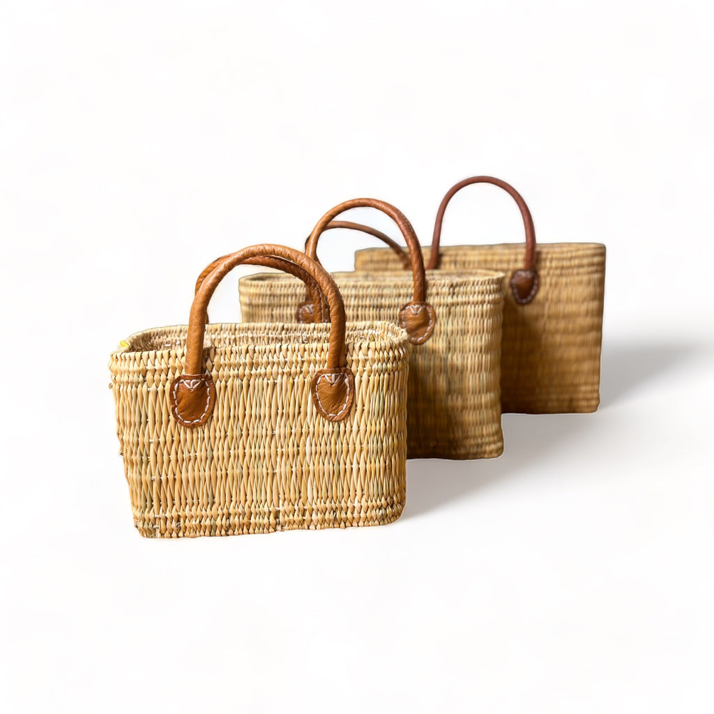 Yasmine - Structured Moroccan Wicker Basket in 3 Sizes