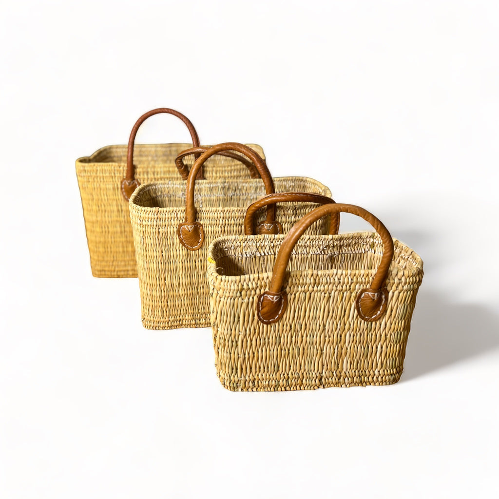 Yasmine - Structured Moroccan Wicker Basket in 3 Sizes