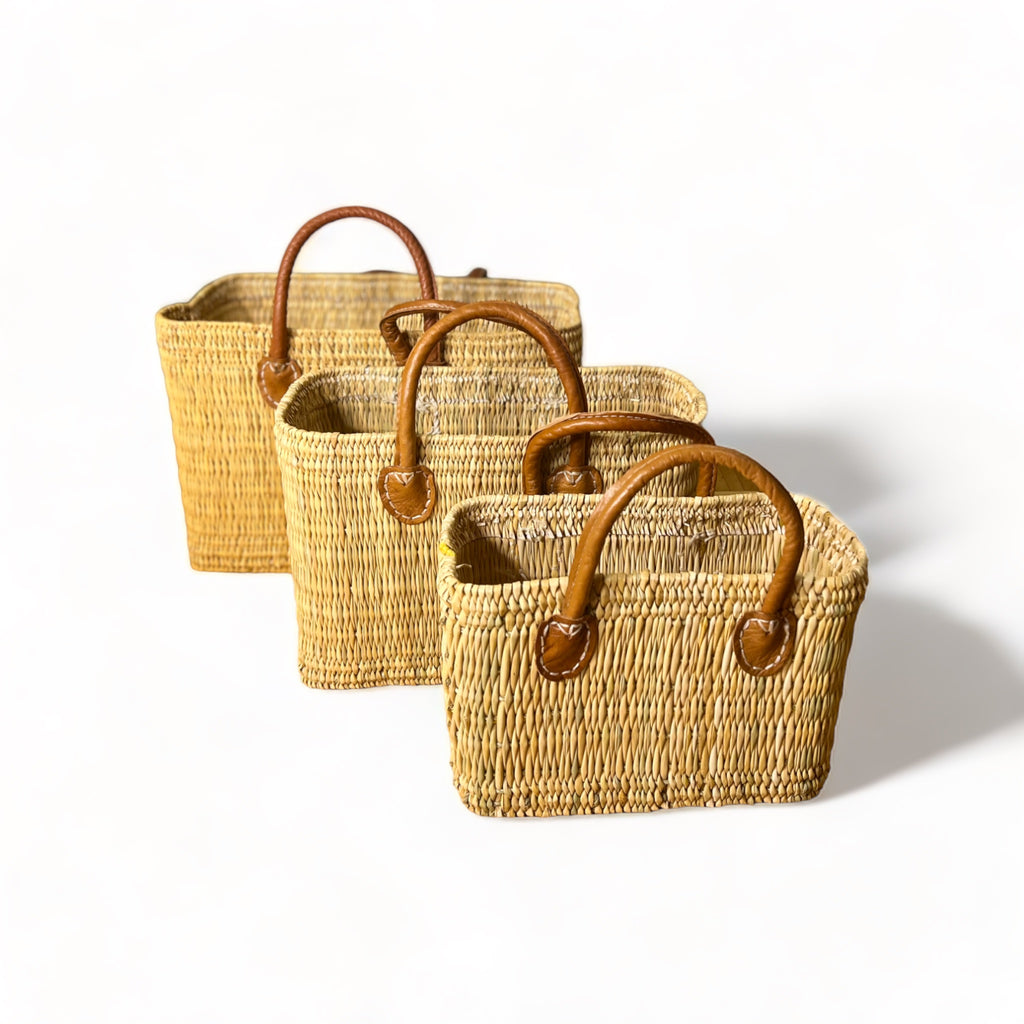 Yasmine - Structured Moroccan Wicker Basket in 3 Sizes
