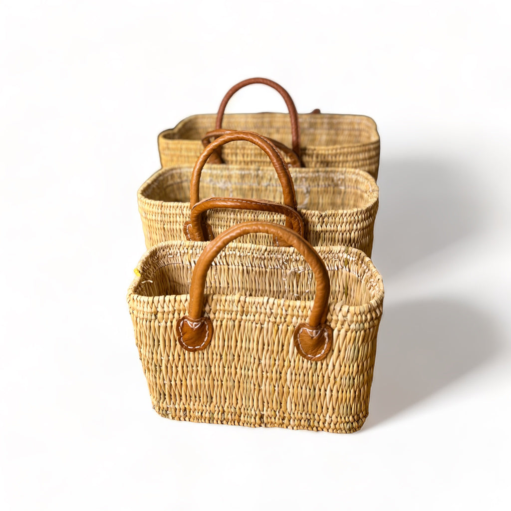 Yasmine - Structured Moroccan Wicker Basket in 3 Sizes