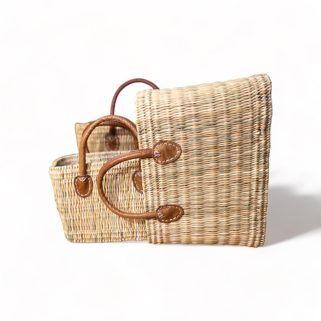 Yasmine - Structured Moroccan Wicker Basket in 3 Sizes