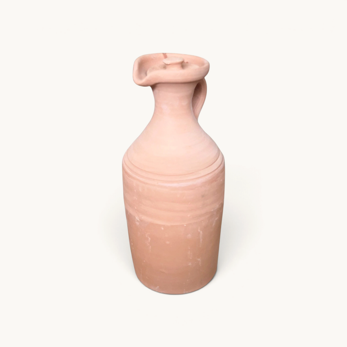Berrada straight Moroccan terracotta water jar, medium size, handmade clay pitcher