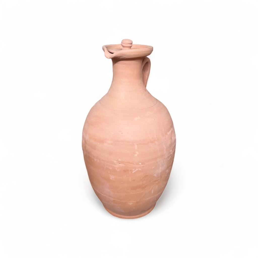 Traditional Moroccan Terracotta Water Jar - Authentic Earthenware Pichet
