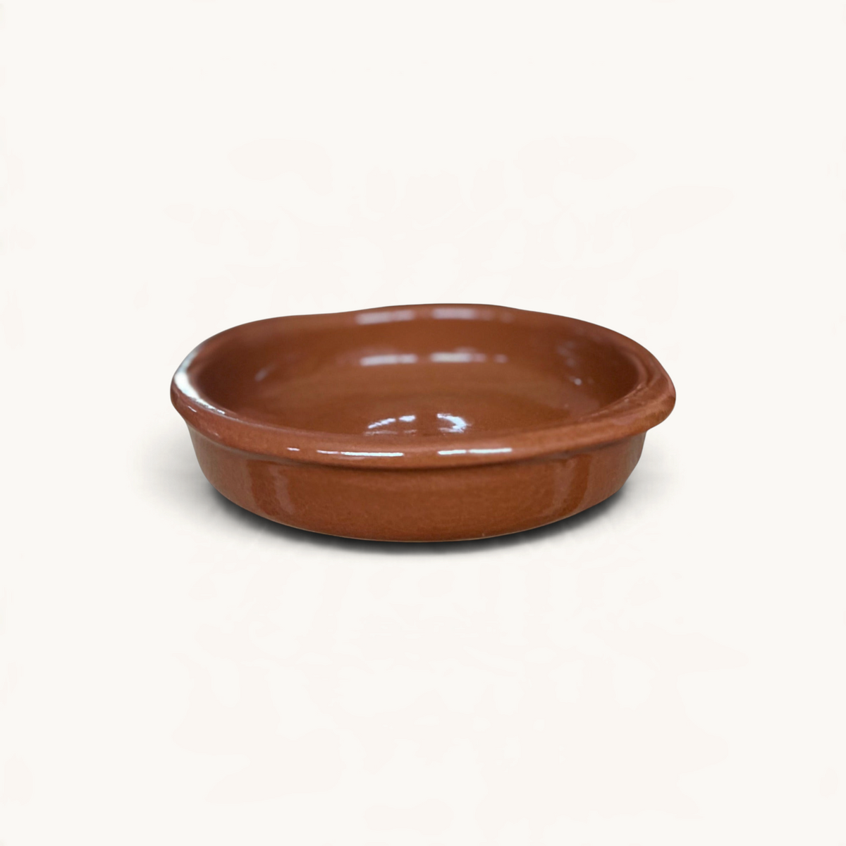 TUYYA handcrafted brown glazed clay tapas pan for cooking and serving authentic Moroccan dishes.