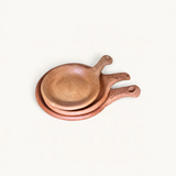 TUYYA handcrafted Moroccan unglazed clay cooking pans in three sizes with rustic textured handles
