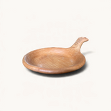 TUYYA handcrafted Moroccan unglazed clay cooking pan with a rustic finish and single handle