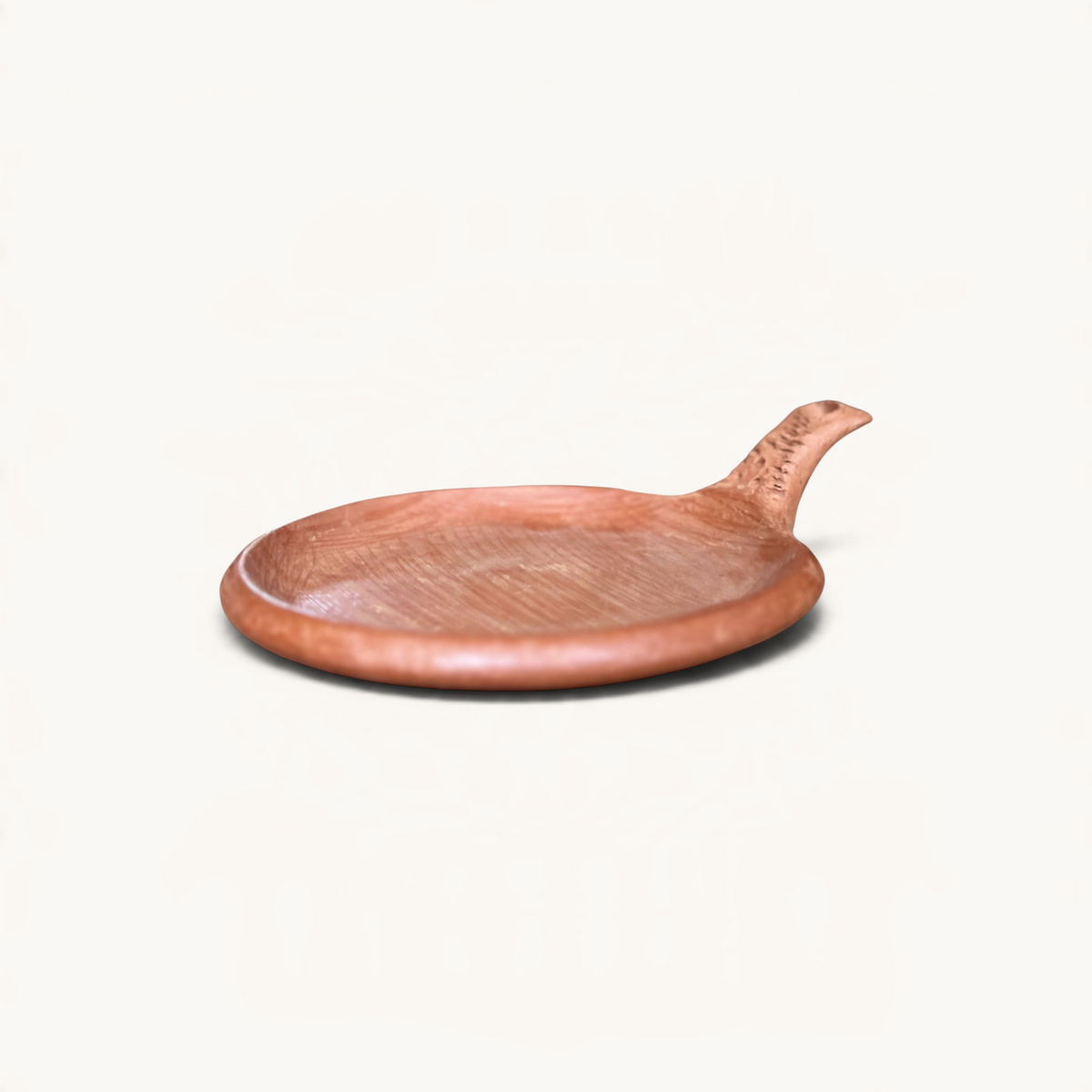 TUYYA traditional Moroccan handcrafted unglazed clay cooking pan with a rustic textured handle