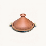 unglazed-natural-moroccan-tagine-wood-handle-removable-metal-plate - 2