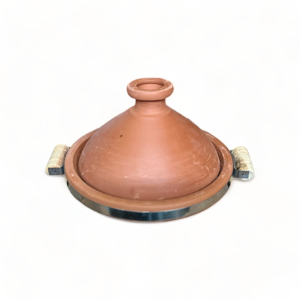 unglazed-natural-moroccan-tagine-wood-handle-removable-metal-plate - 2