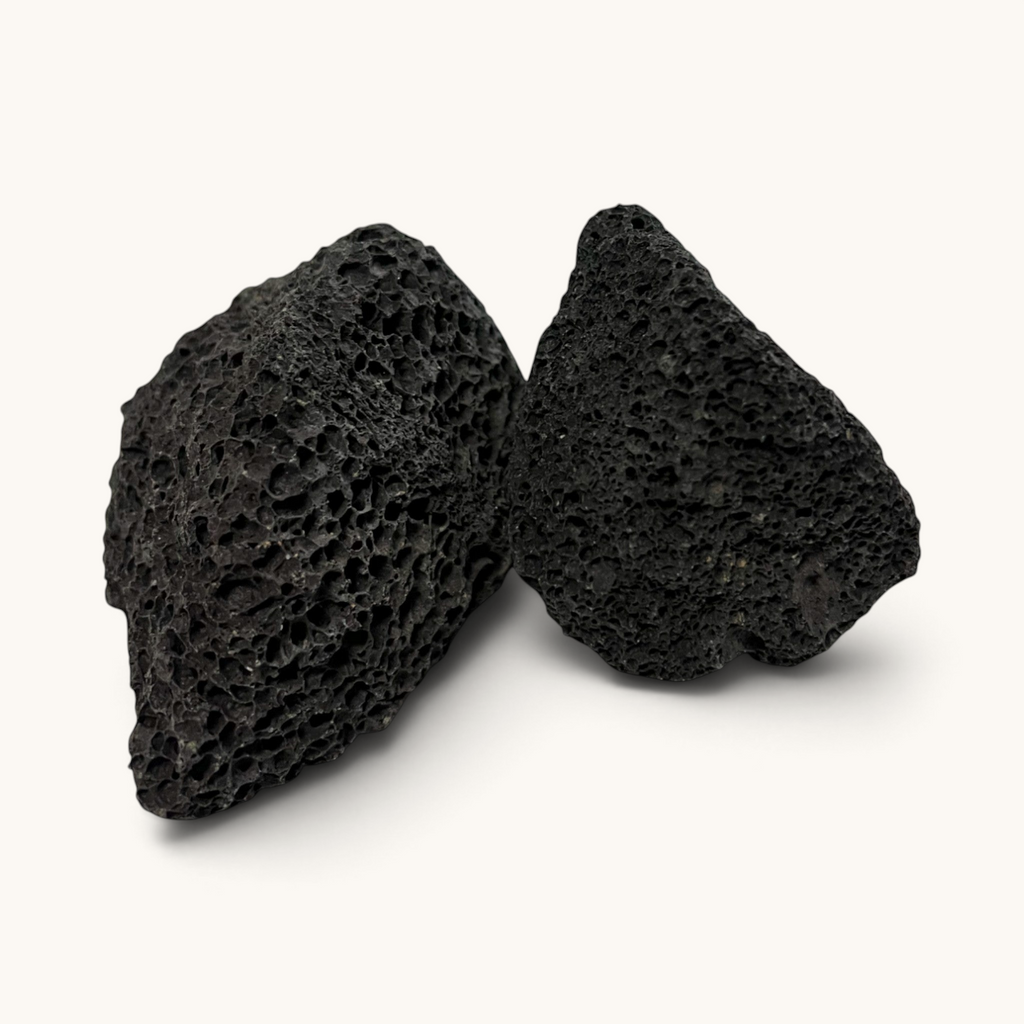 Pierre ponce volcanique noire naturelle tuyya pour exfolier les pieds, texture rugueuse et durable