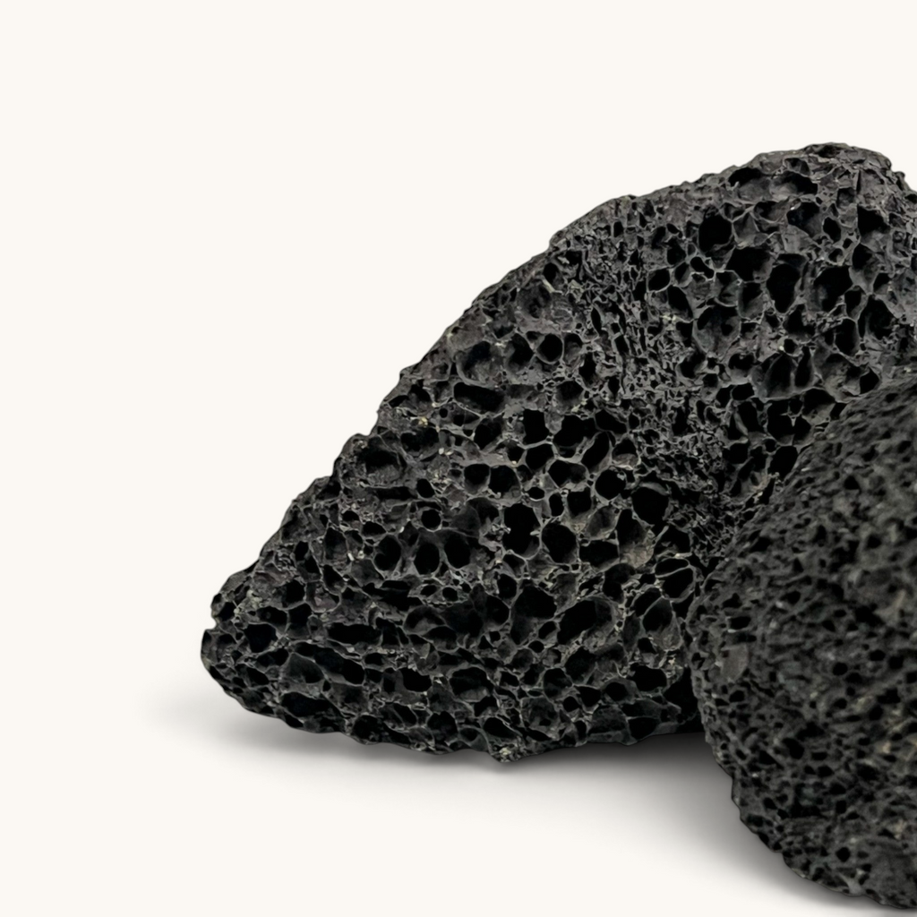 Pierre ponce volcanique noire tuyya extra-large pour exfoliation naturelle des pieds