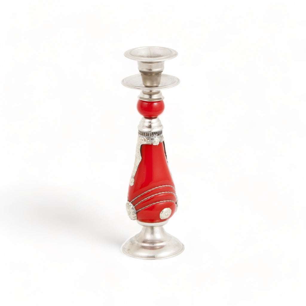 Moroccan-silver-candle-holder-with-red-enamel