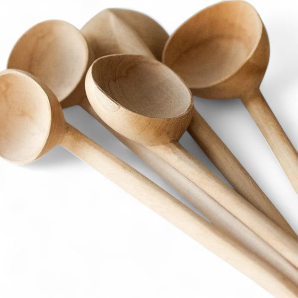 Hand-carved lemon wood table spoon with rustic charm, Moroccan craftsmanship