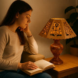 Handcrafted Moroccan Thuja Wood Table Lamp