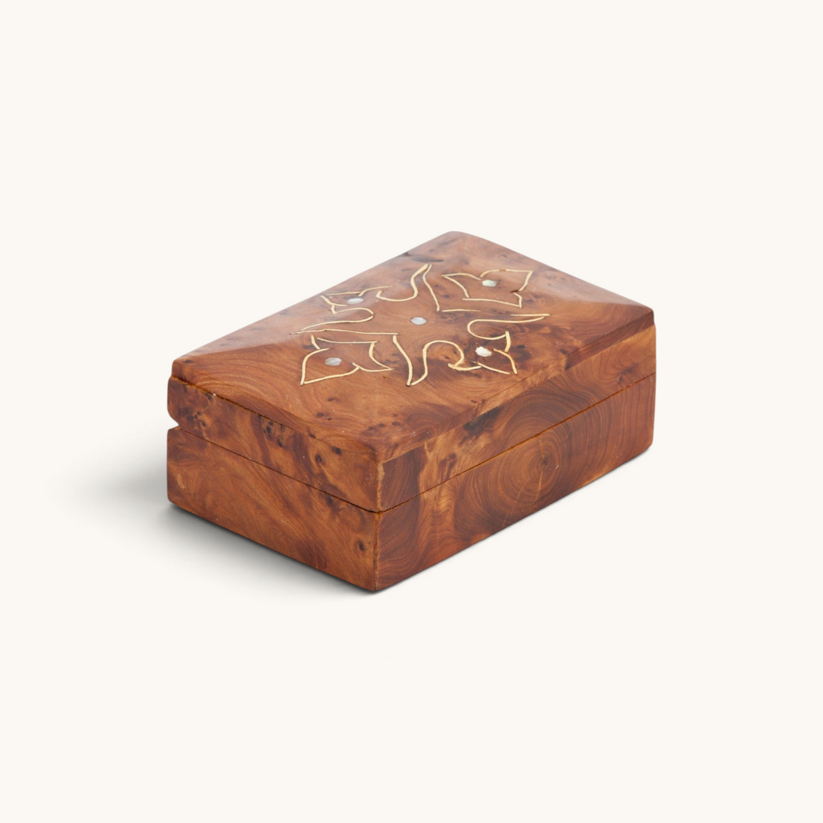 Rectangular Thuya Woodbox with Floral Inlaid Marquetry from TUYYA